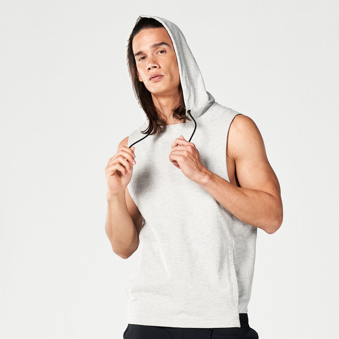 Code Hooded Tank - Grey Marl